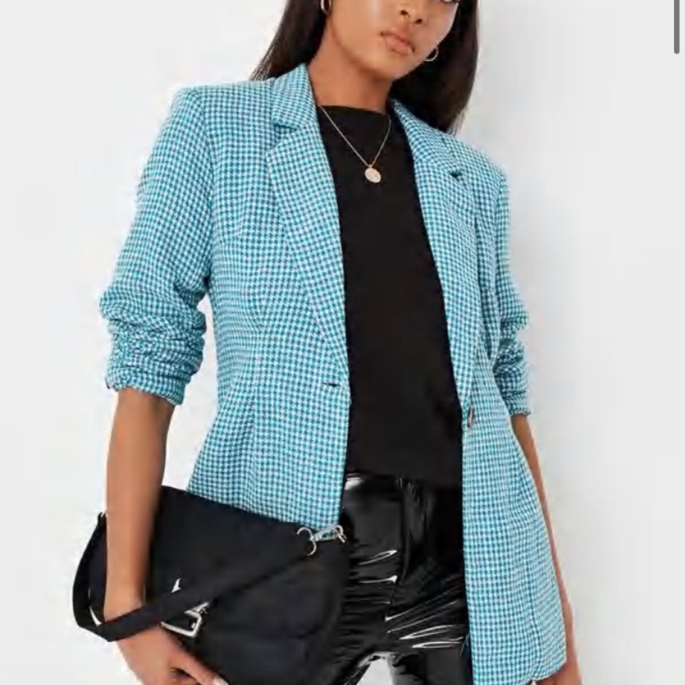 NWT blue houndstooth blazer